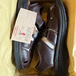 RedHead Men's Dark Brown Leather Sandals